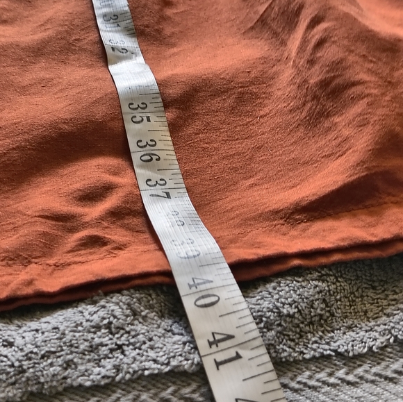 Uniqlo Linen Blend Shirring Sleeveless Dress Orange Size Large Summer Minimalist - Picture 8 of 12